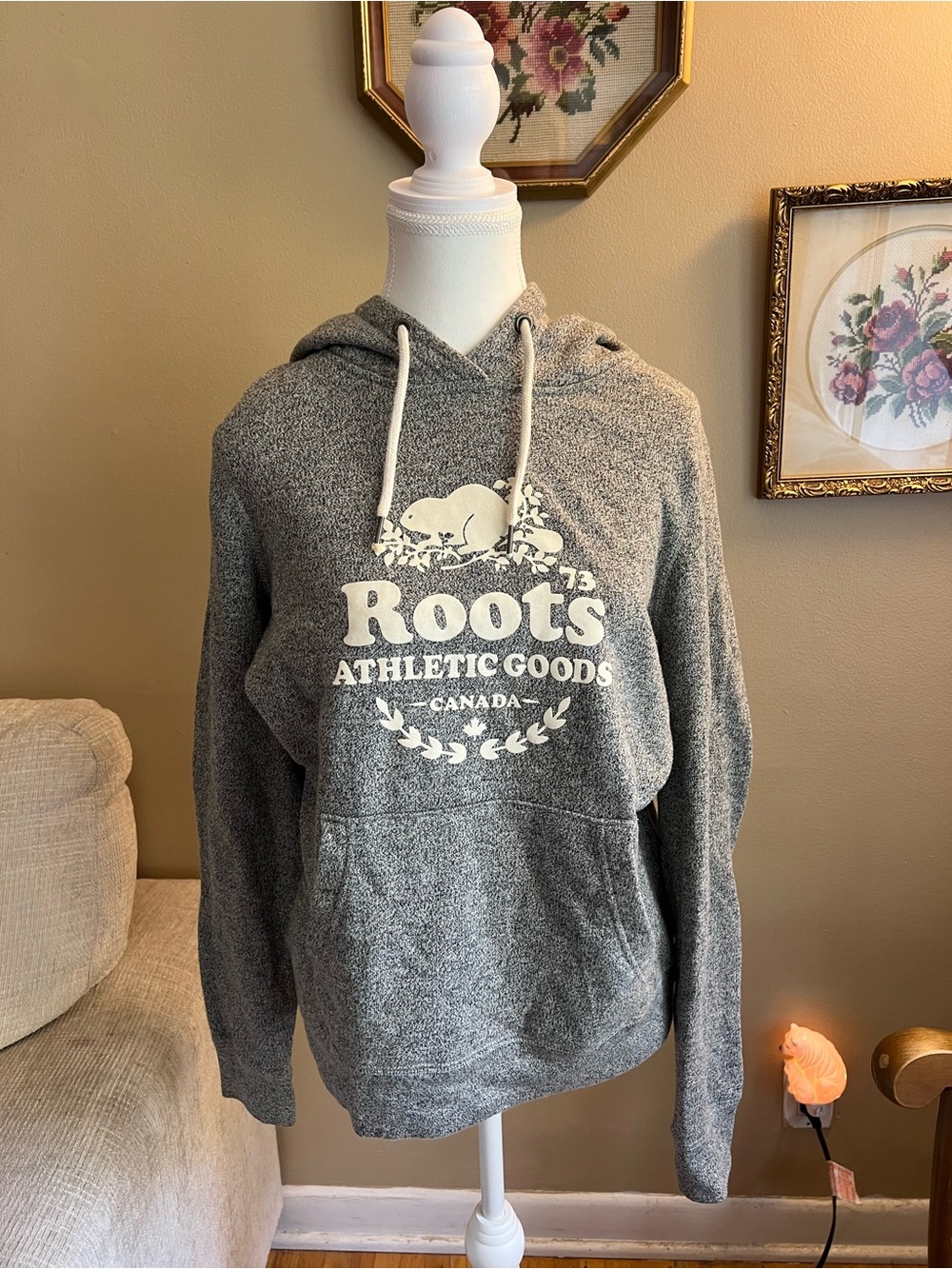 Roots Gray Athletic Goods Hoodie - Women’s Hooded Sweater
